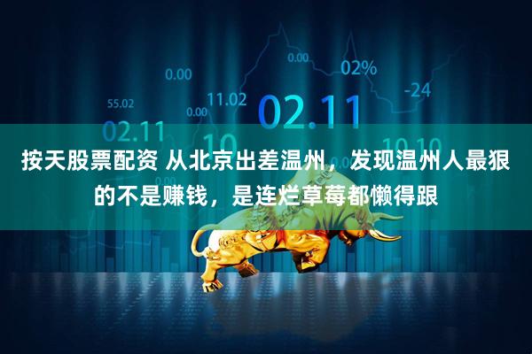 按天股票配资 从北京出差温州，发现温州人最狠的不是赚钱，是连烂草莓都懒得跟